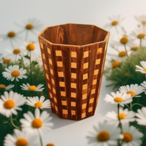 Handmade wooden dustbin