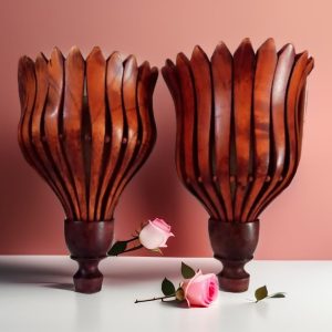 wood made holder for flower