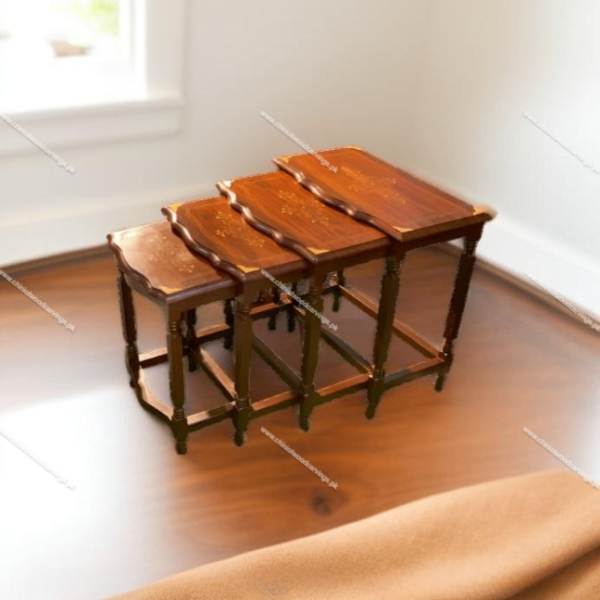 wooden nesting table set