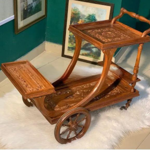 wooden tea trolley