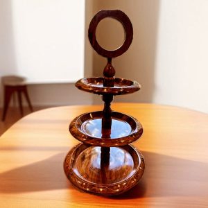 Three Tier Dry fruits and Cake Stand in wood