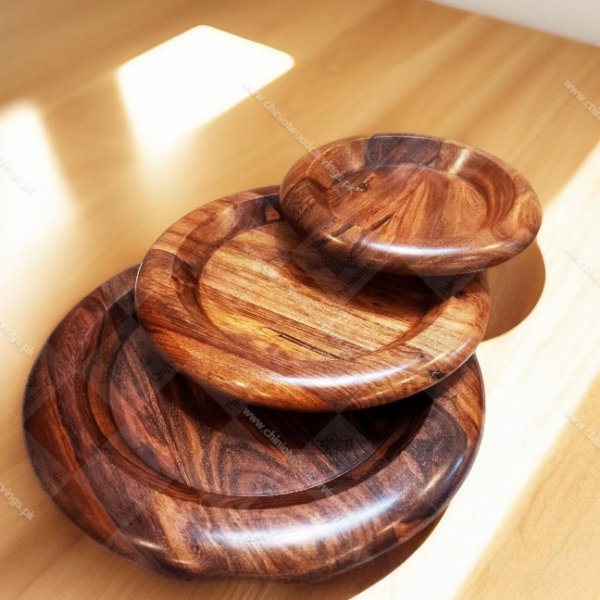 Handcrafted wood made plates